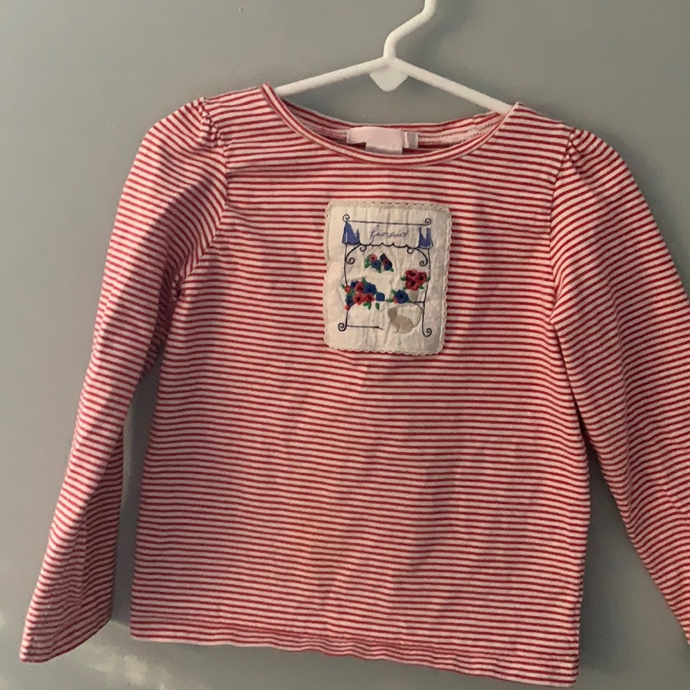 Janie & Jack red/white stripe top